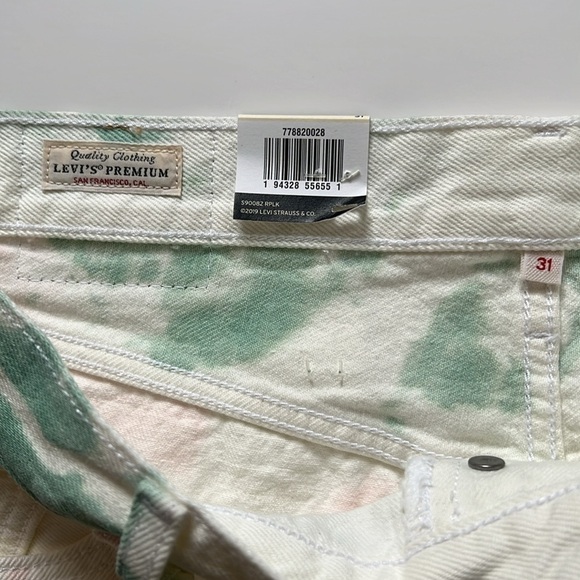 NWT Levi’s Button Fly High Rise Deconstructed Y2K  80s 90s Tie Dye Skirt Size 31 - Picture 12 of 12